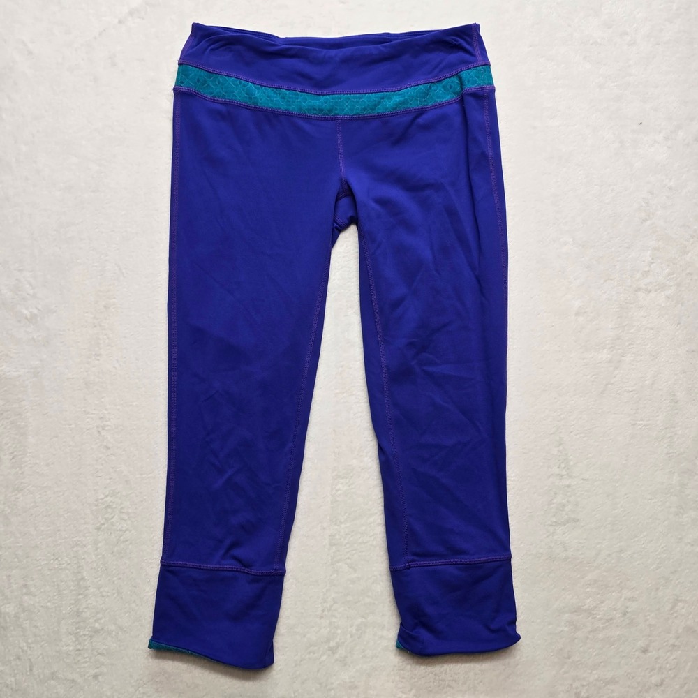 prAna Cropped Yoga Leggings Purple Athletic Capri‎ Pants M